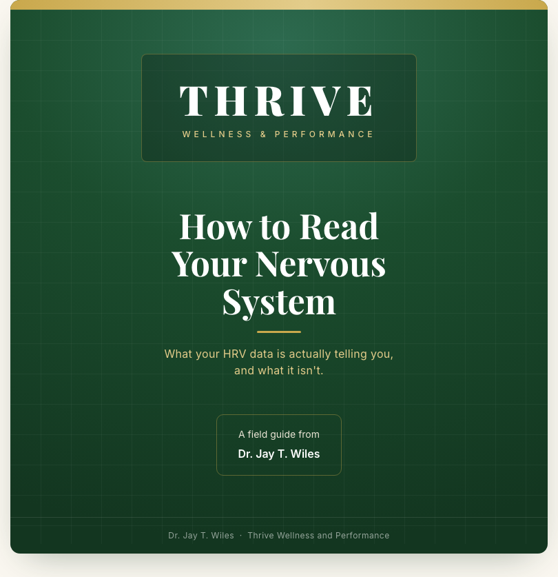 Cover of the guide How to Read Your Nervous System by Dr. Jay T. Wiles, white serif title on deep green